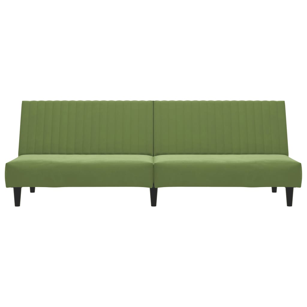 Schlafsofa 2-Sitzer Hellgrün Samt