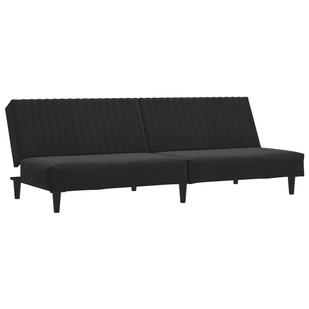 Sovesofa 2-personers sort fløjl