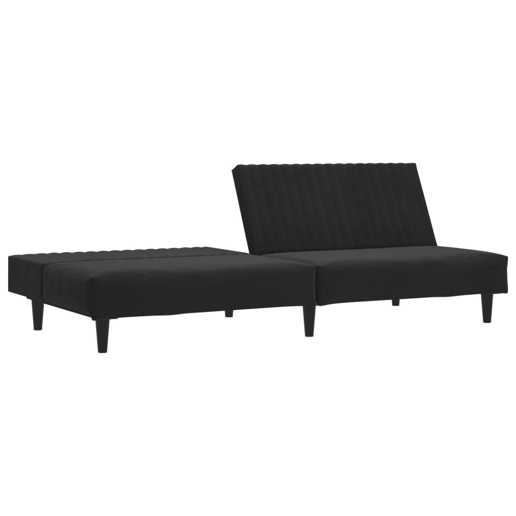 Sovesofa 2-personers sort fløjl