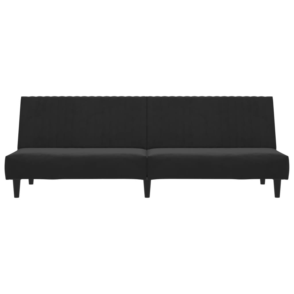 Sovesofa 2-personers sort fløjl