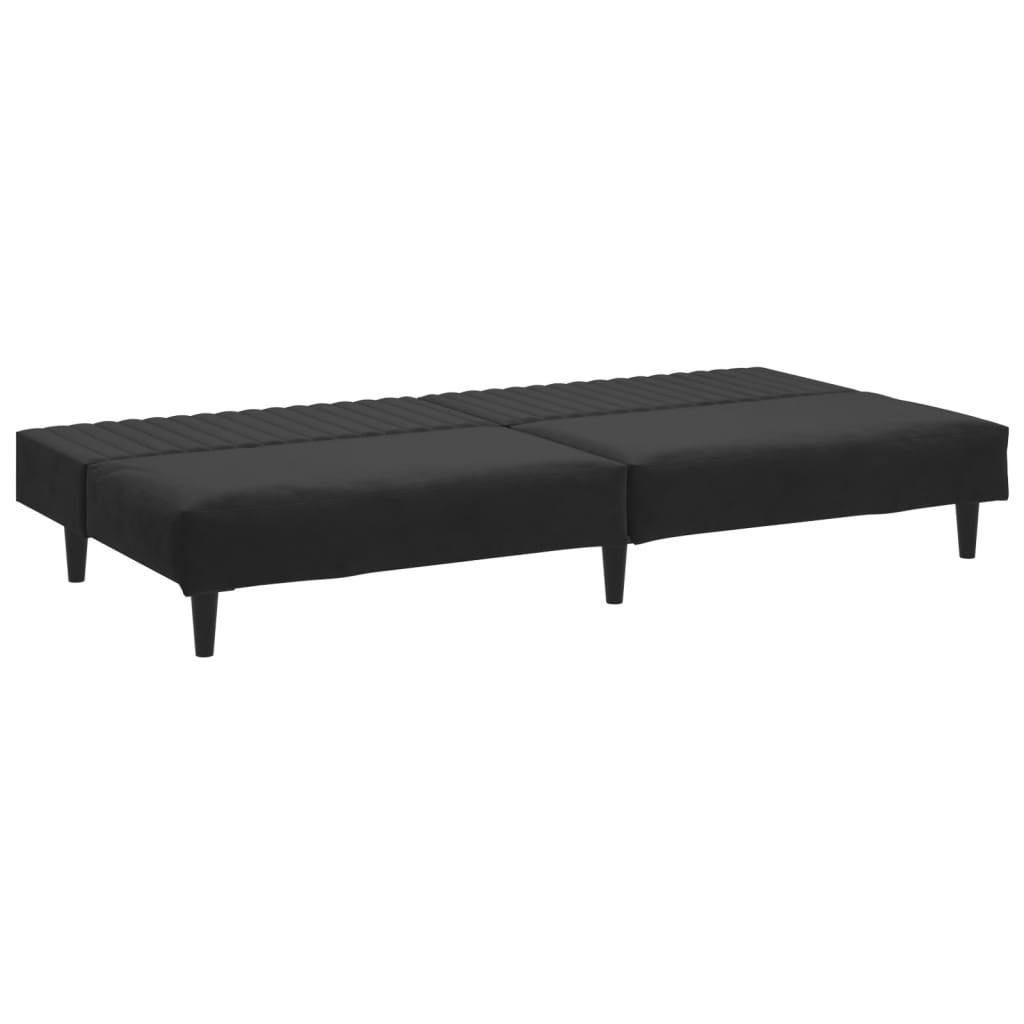Sovesofa 2-personers sort fløjl