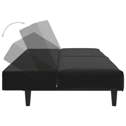 Sovesofa 2-personers sort fløjl