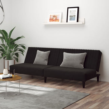 Sovesofa 2-personers sort fløjl