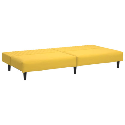 Schlafsofa 2-Sitzer Gelb Samt