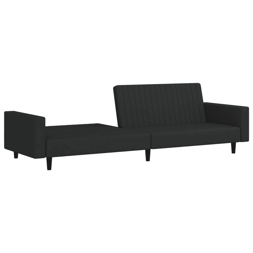 Sovesofa 2-personers sort fløjl