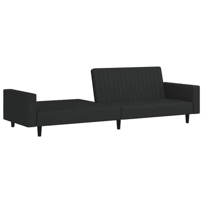 Sovesofa 2-personers sort fløjl