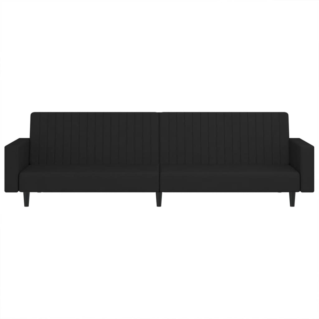 Sovesofa 2-personers sort fløjl