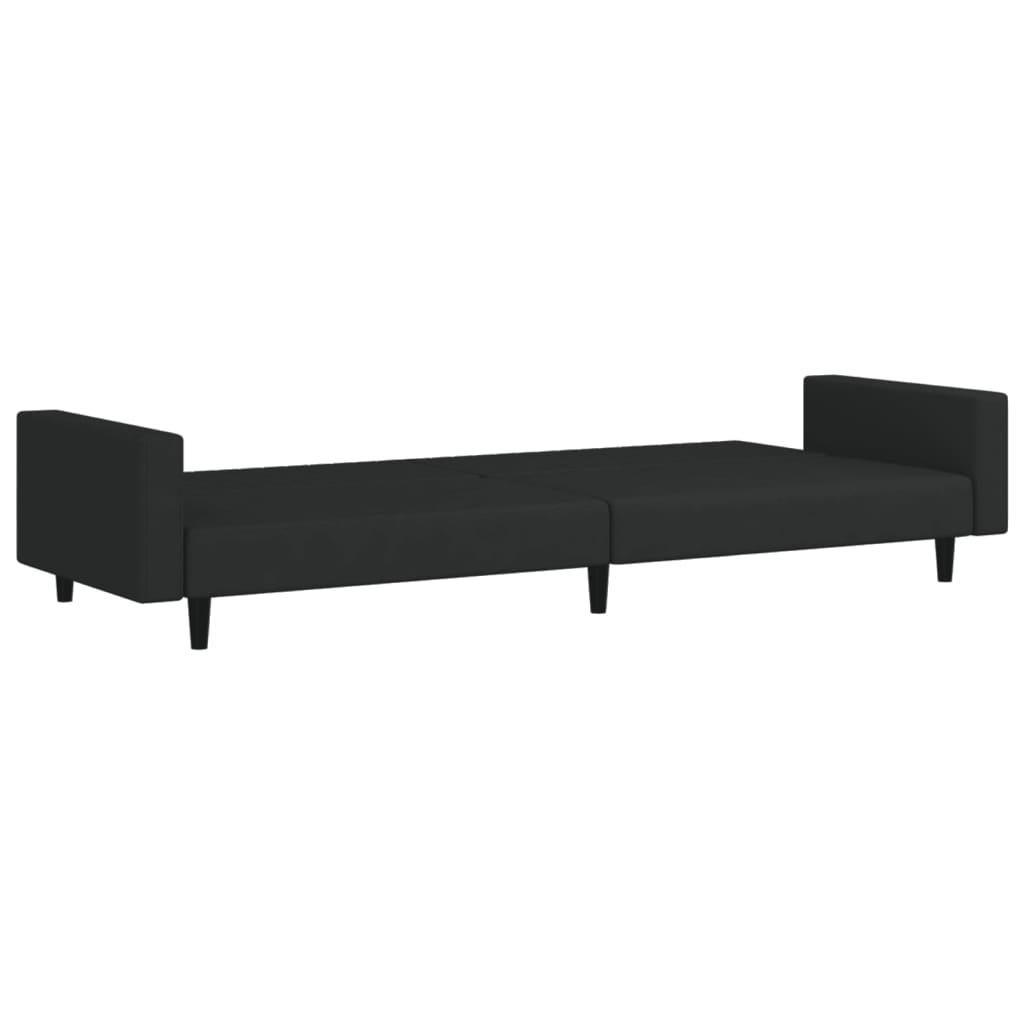 Sovesofa 2-personers sort fløjl