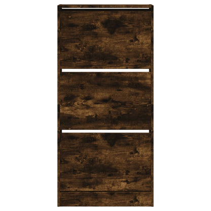 Schuhschrank Räuchereiche 60x21x125,5 cm Holzwerkstoff