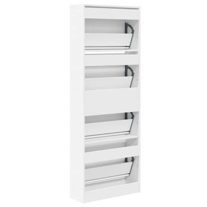 Schuhschrank Weiß 60x21x163,5 cm Holzwerkstoff
