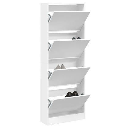 Schuhschrank Weiß 60x21x163,5 cm Holzwerkstoff