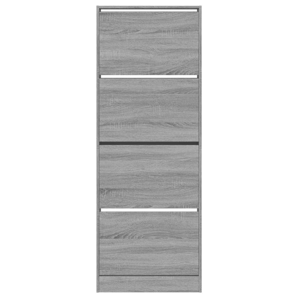 Schuhschrank Grau Sonoma 60x21x163,5 cm Holzwerkstoff