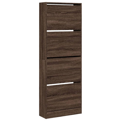 Schuhschrank Braun Eichen-Optik 60x21x163,5 cm Holzwerkstoff