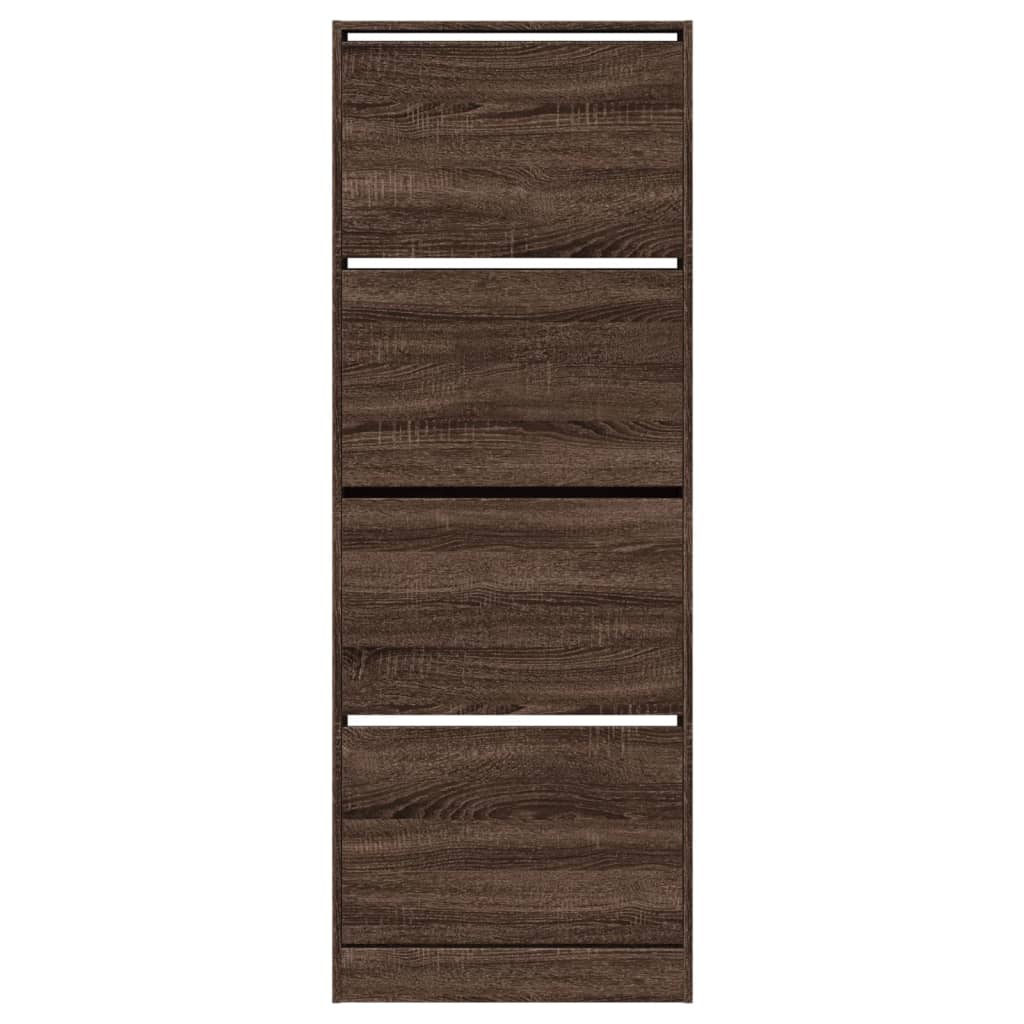 Schuhschrank Braun Eichen-Optik 60x21x163,5 cm Holzwerkstoff