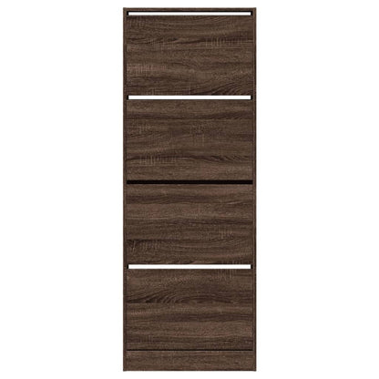 Schuhschrank Braun Eichen-Optik 60x21x163,5 cm Holzwerkstoff