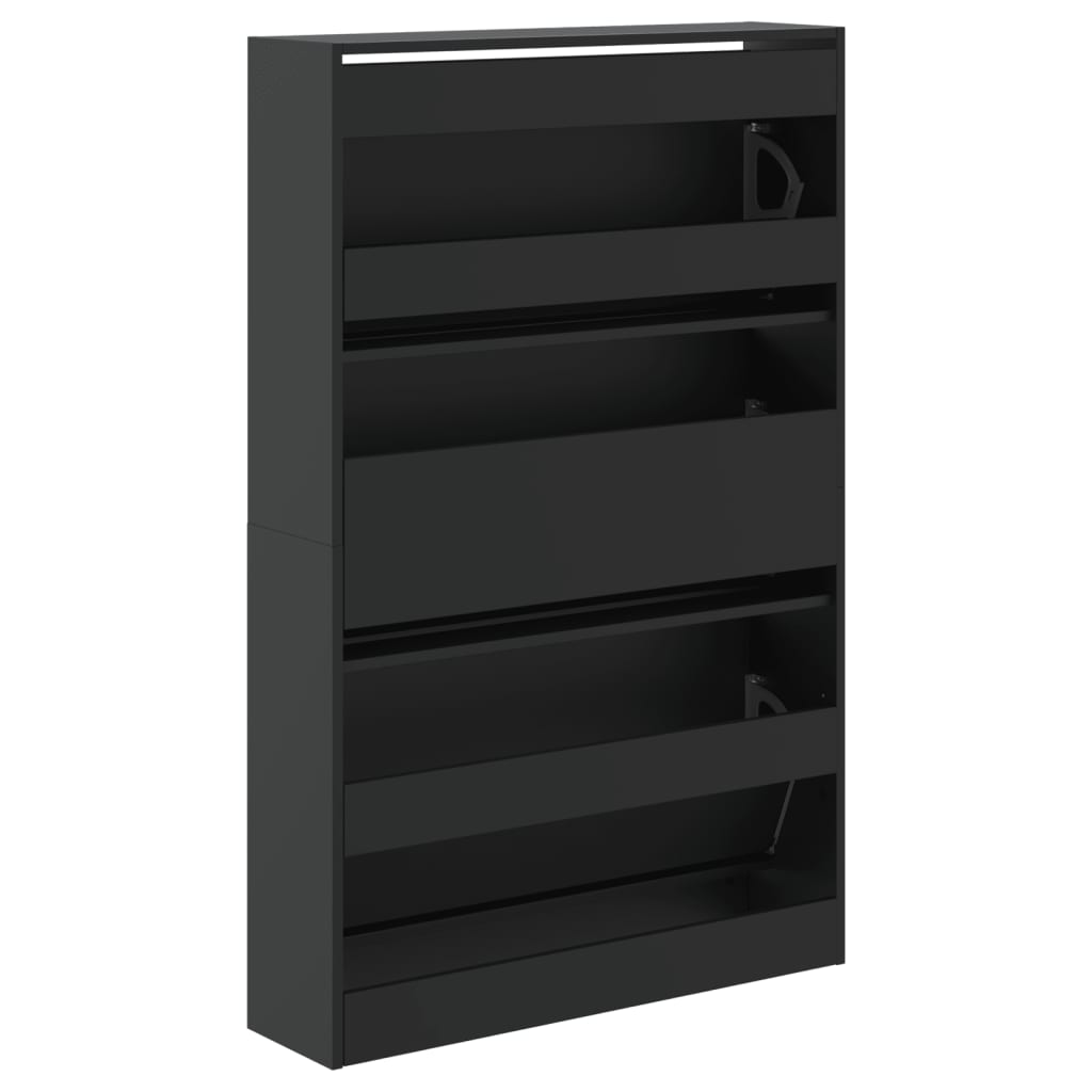 Schuhschrank Schwarz 80x21x125,5 cm Holzwerkstoff
