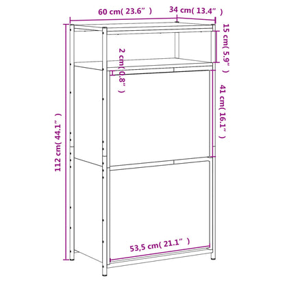 Schuhschrank Sonoma-Eiche 60x34x112 cm Holzwerkstoff