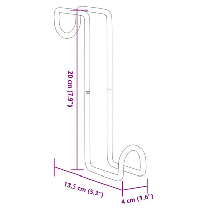 Trensenhalter 3 Stk. Schwarz Stahl