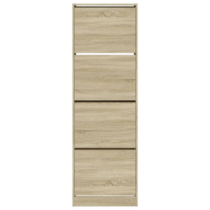 Schuhschrank mit 4 Klappen Sonoma-Eiche 60x34x187,5 cm