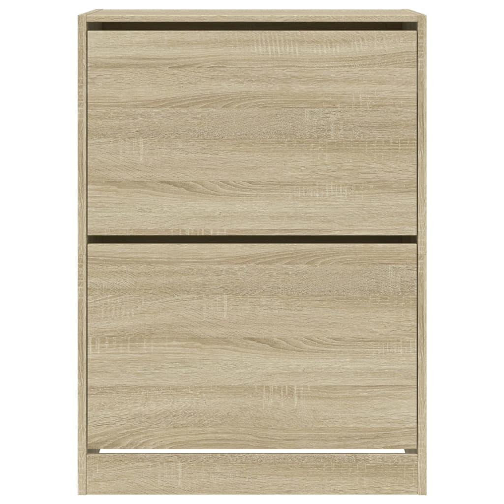 Schuhschrank mit 2 Klappen Sonoma-Eiche 80x42x108 cm