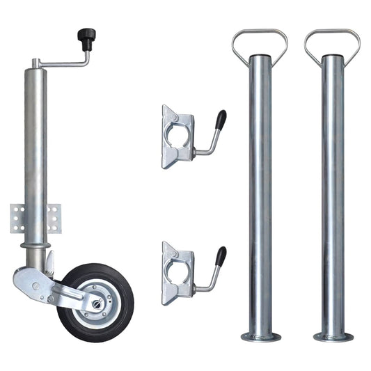 Stützrad 60 mm mit 2 Stützrohren und 2 Klemmen