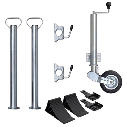 Stützrad 60 mm mit 2 Stützrohren und 2 Klemmen