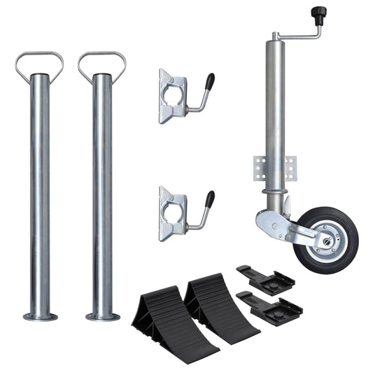 Stützrad 60 mm mit 2 Stützrohren und 2 Klemmen