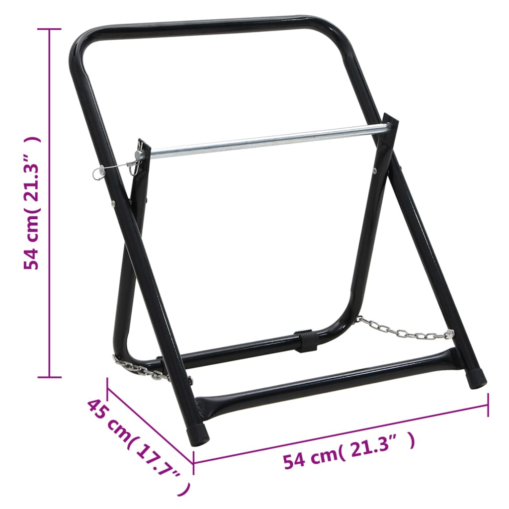 Slangevogn 48 cm 45 kg Sort Pulverlakeret stål