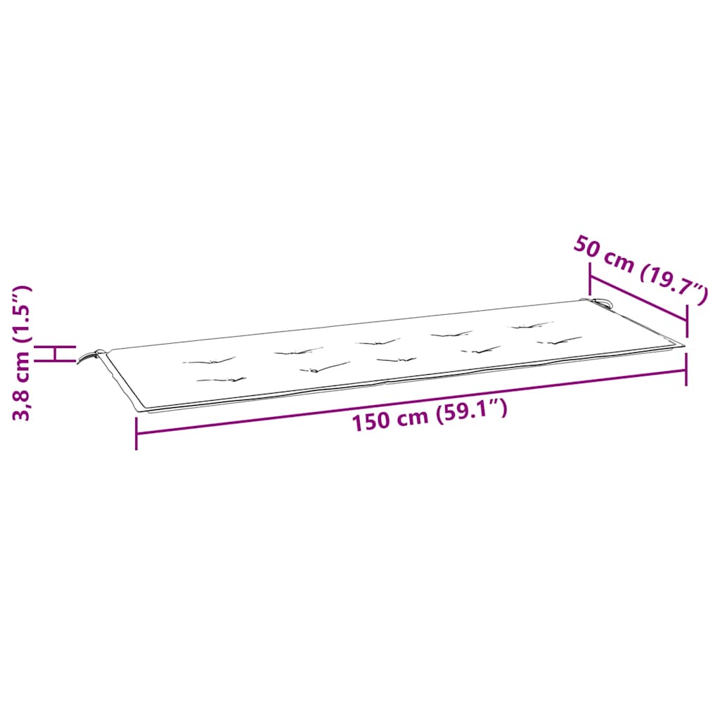 Gartenbank-Auflage Marineblau 150x50x4 cm Oxford-Gewebe