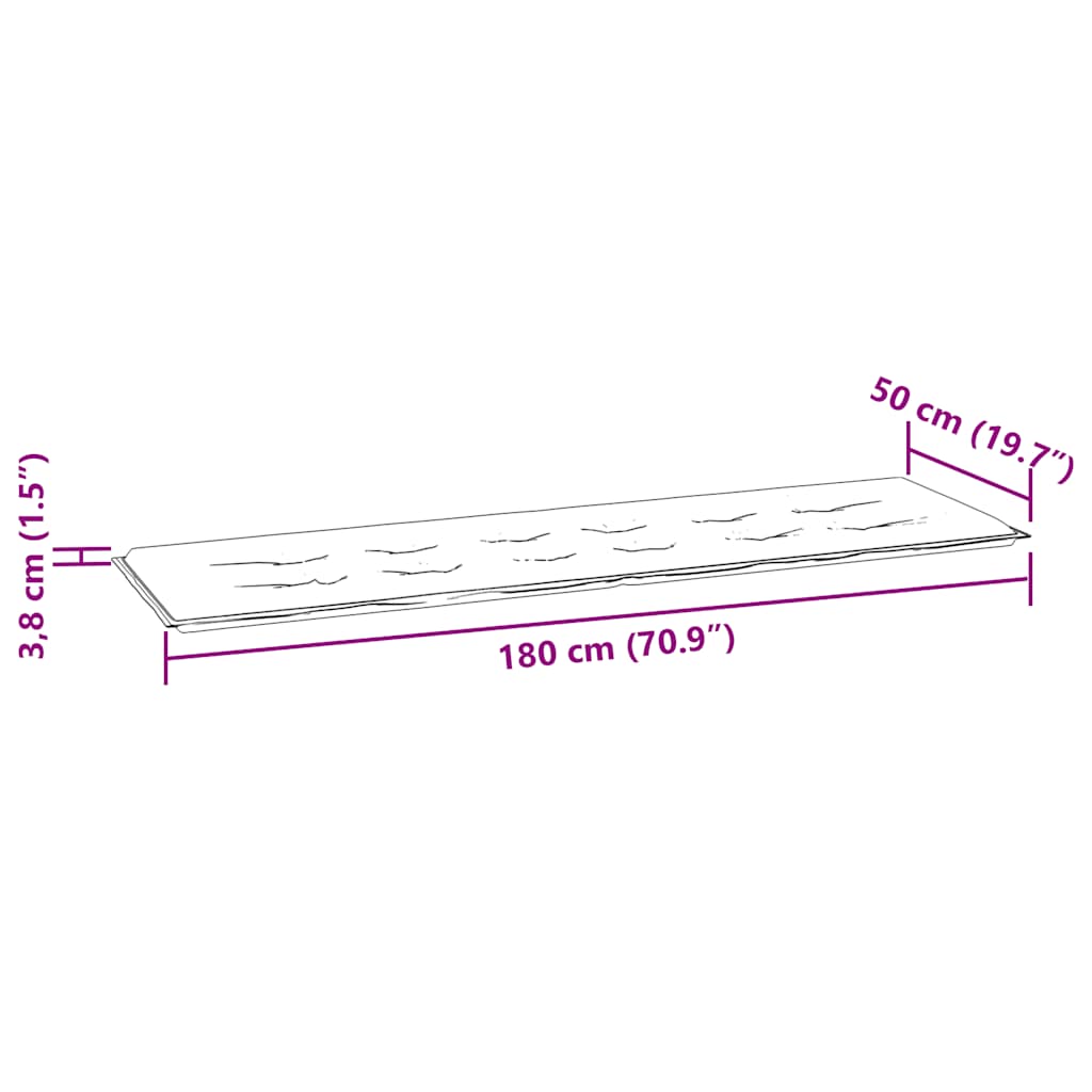 Gartenbank-Auflage Marineblau 180x50x4 cm Oxford-Gewebe