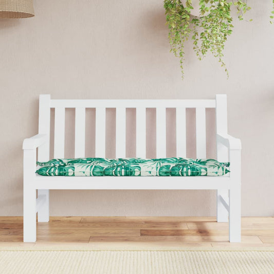 Havebænkhynde bladmønster 120x50x7 cm Oxford stof