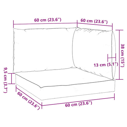Palettenkissen 3 Stk. Blattmuster Oxford-Gewebe