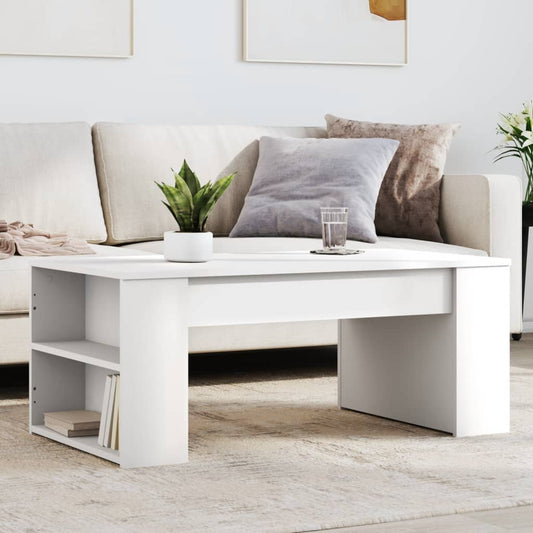 Sofabord Hvid 102x55x42 cm Træ Materiale