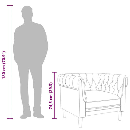 Chesterfield-Sessel Braun Stoff