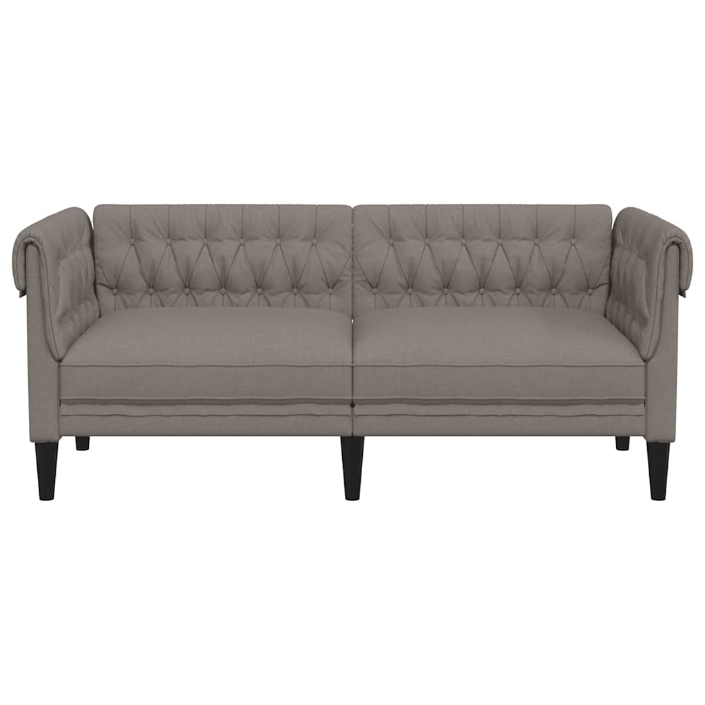 Chesterfield sofa 2-personers taupe stof