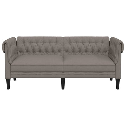 Chesterfield sofa 2-personers taupe stof
