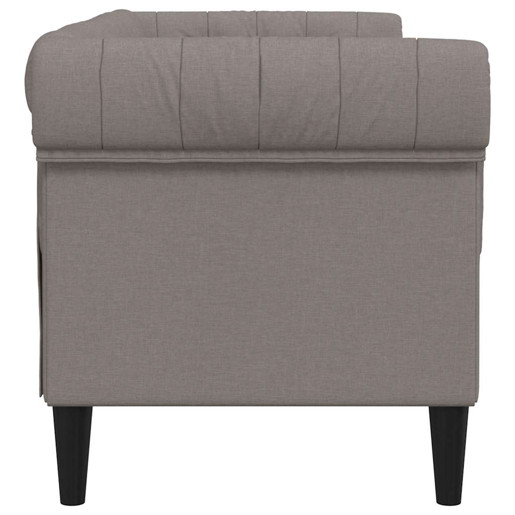 Chesterfield sofa 2-personers taupe stof