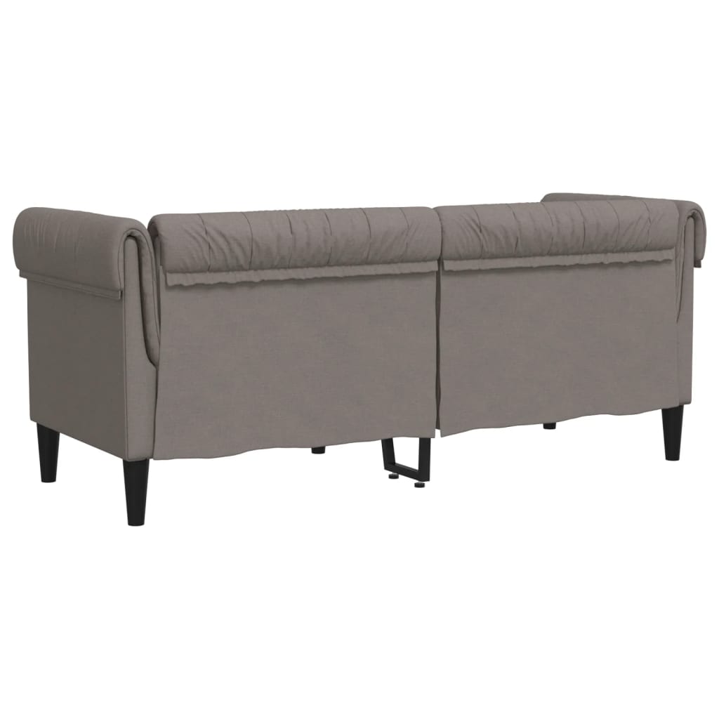 Chesterfield sofa 2-personers taupe stof