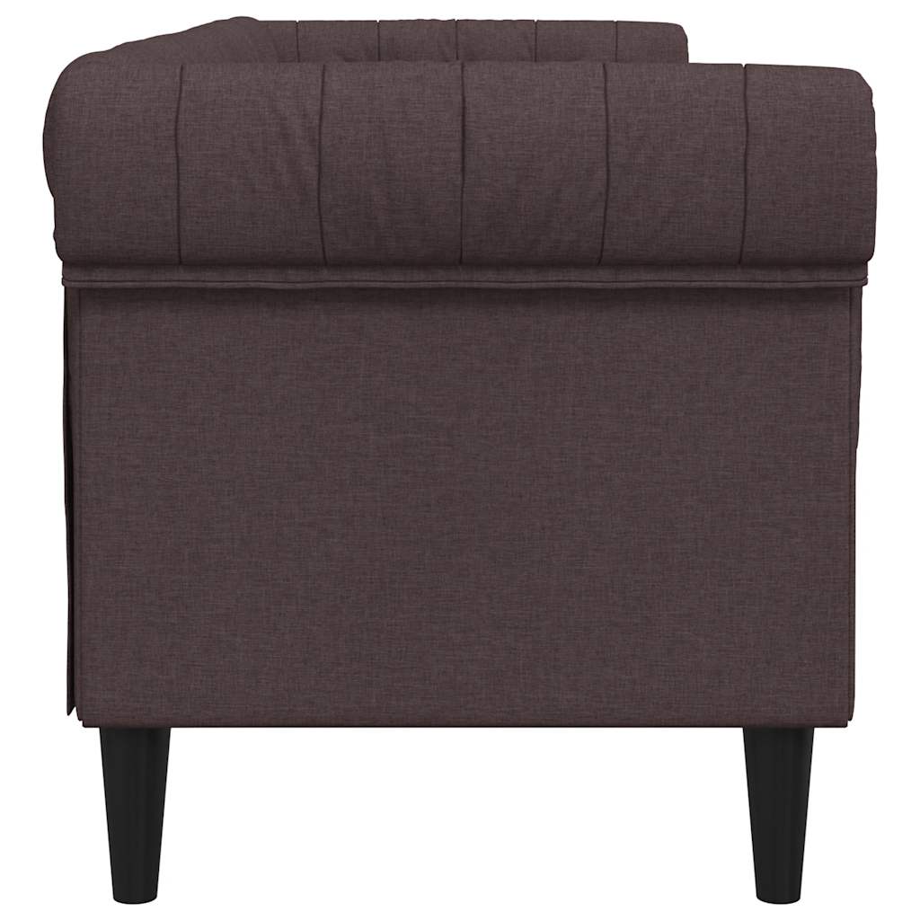 Chesterfield-Sofa 3-Sitzer Dunkelbraun Stoff