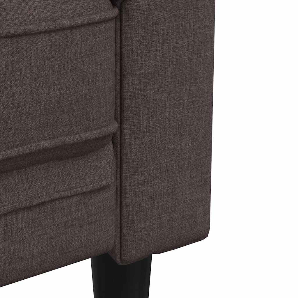 Chesterfield-Sofa 3-Sitzer Dunkelbraun Stoff