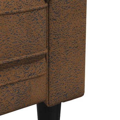 Chesterfield-Sofa 3-Sitzer Braun Stoff