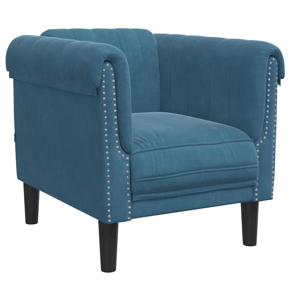 Sessel Blau Samt