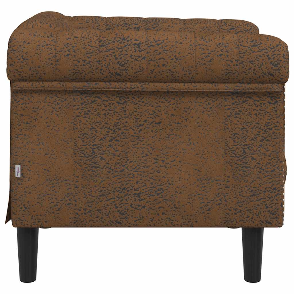 Sessel Braun Kunstleder Wildleder-Optik