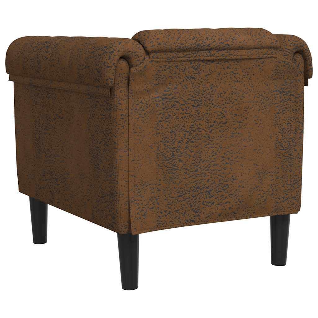 Sessel Braun Kunstleder Wildleder-Optik