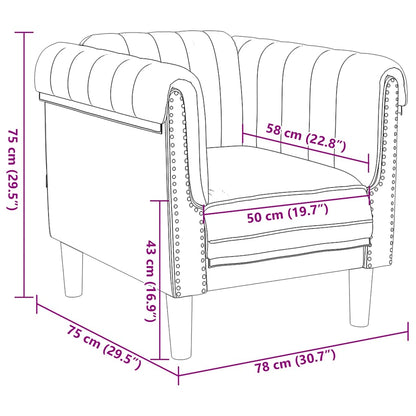 Sessel Braun Kunstleder Wildleder-Optik