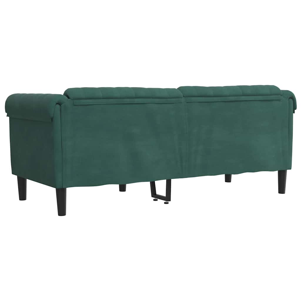 Sofa 2-Sitzer Dunkelgrün Samt