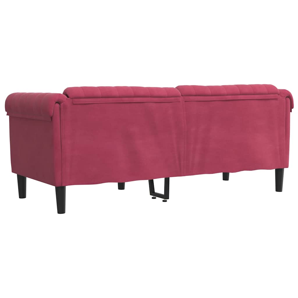 Sofa 2-Sitzer Weinrot Samt