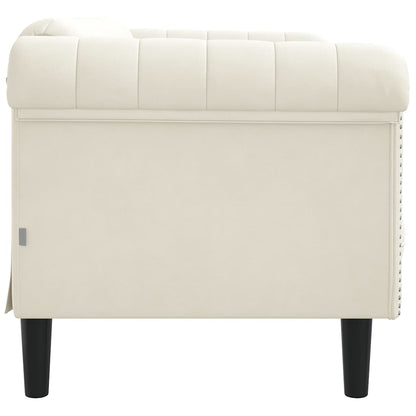 Sofa 2-Sitzer Creme Samt