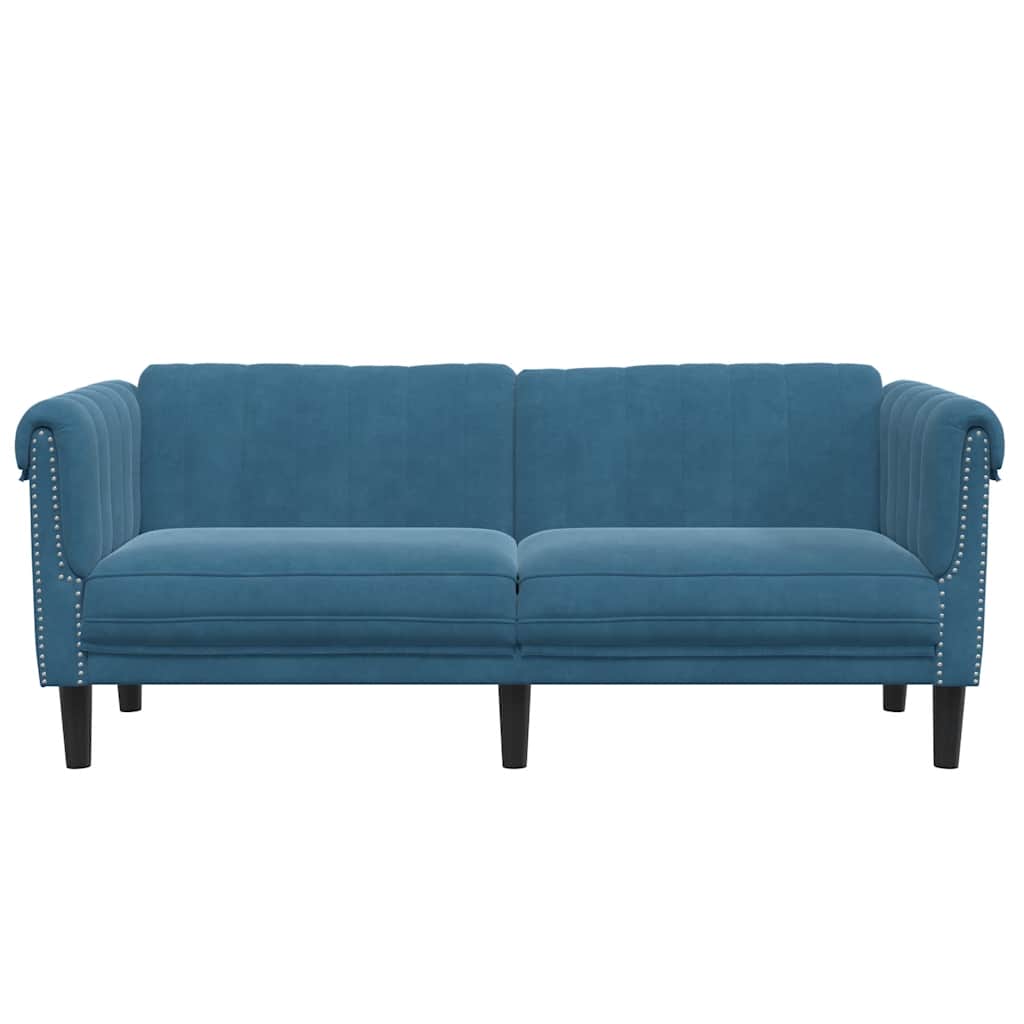 Sofa 2-Sitzer Blau Samt