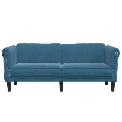 Sofa 2-Sitzer Blau Samt